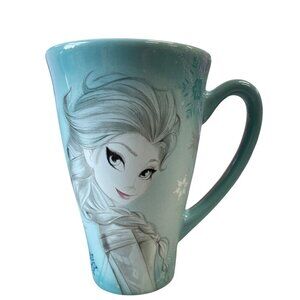 Disney Frozen Elsa Ceramic Mug 12 Oz Light Blue Snowflake